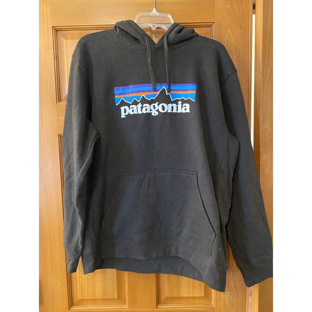 Patagonia Mens Uprisal Hoodie Brown P-6 Logo Recycled Fleece Sweatshirt Large